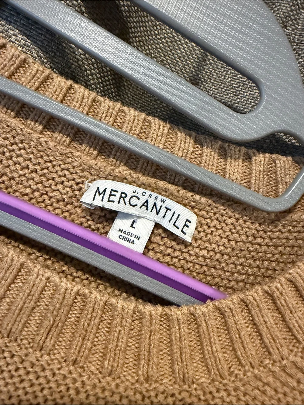 J. Crew Camel Crewneck Cotton Sweater
